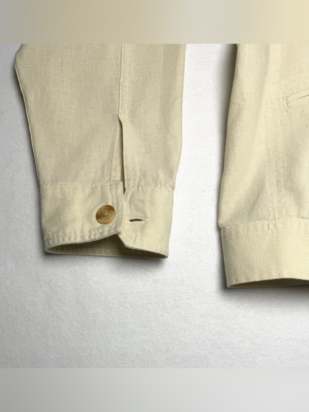 Lucky Brand Linen Relaxed Tailored Jacket Cream Size XL - Picture 3 of 8